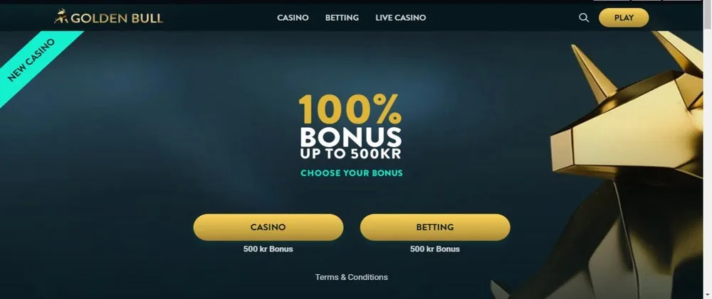 Golden Bull Casino skärmvy
