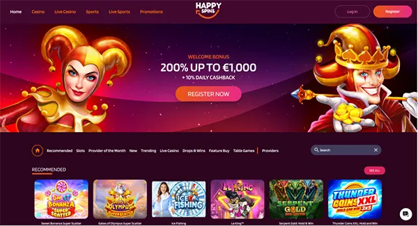 HappySpins livebord